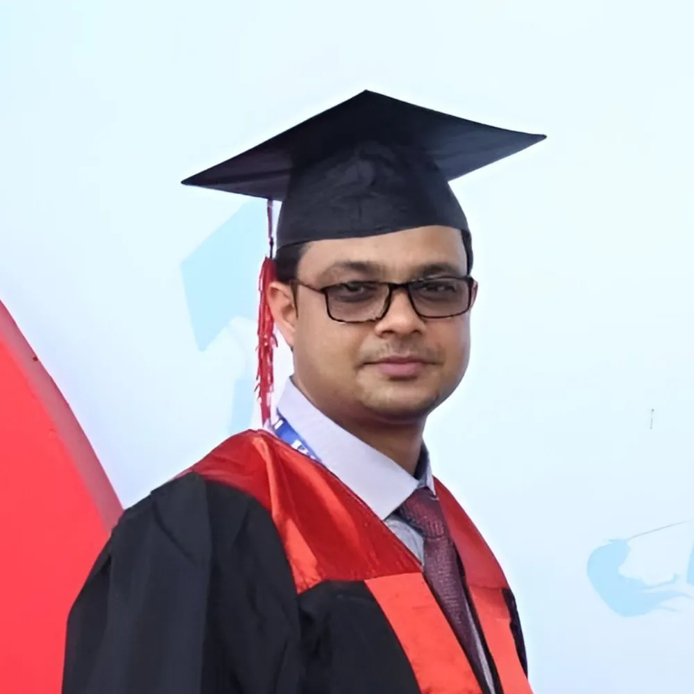 Dr Najmul Hasan in academic graduation attire