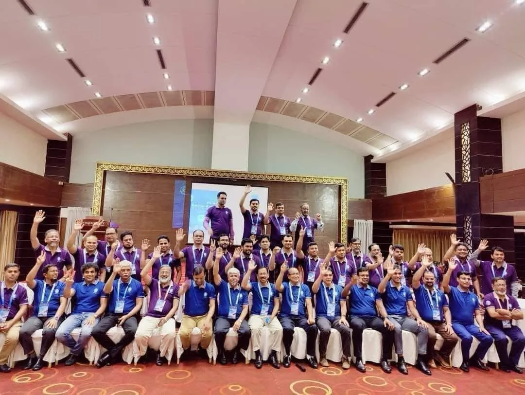 Dr Najmul Hasan with colleagues during a professional surgical training programme