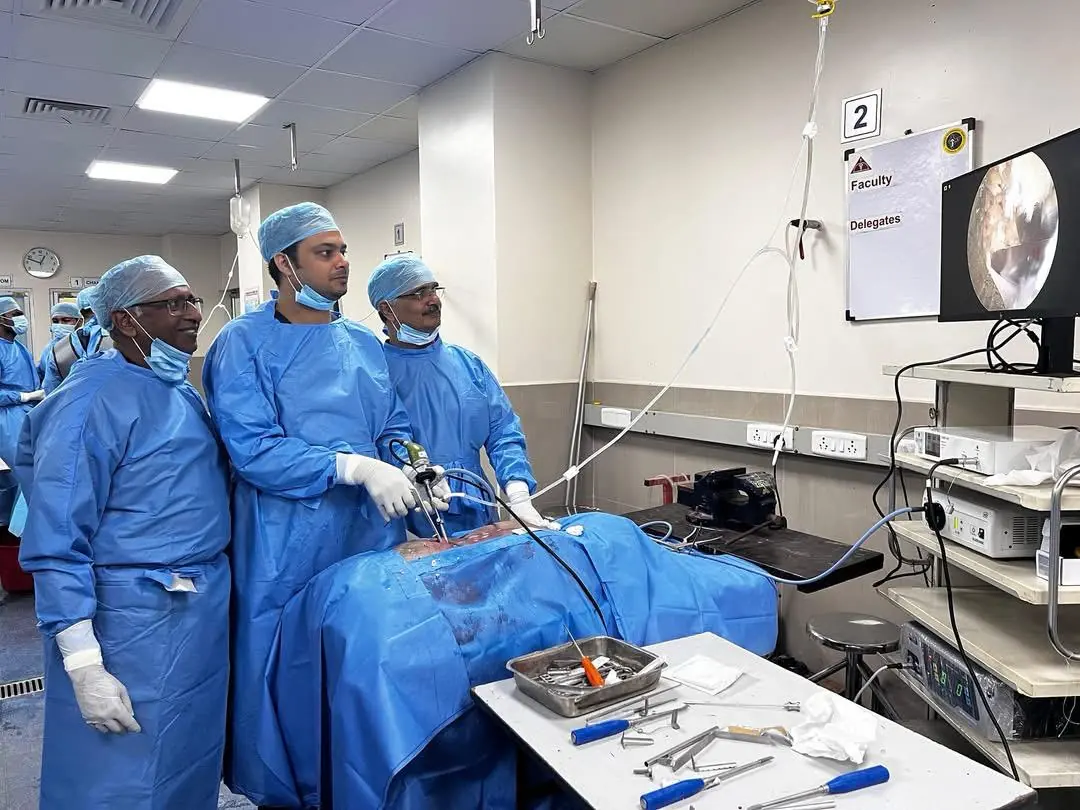 Dr Najmul Hasan participating in practical orthopaedic surgical skills training